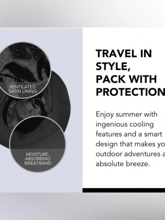 NWT Hairbrella Sun Hat in Black & White Polka Dot main image 7